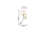   Modern Baumwolle D215*W180*H460 1*E14*40W, excluded + 1*LED*1W, included (1687-2W)