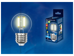 LED-G45-6W/WW/E27/CL PLS02WH Лампа светодиодная. Форма шар, прозрачная. Серия Sky. Теплый белый свет.