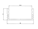 Профиль для светодиодной ленты накладной широкий алюминиевый LC-LP-1228-2 Anod