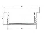Профиль для светодиодной ленты врезной широкий алюминиевый SV-PV-1234-2 Anod