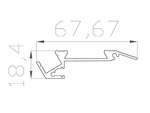 Профиль алюминиевый для ступеней без резиновой вставки SV-STEP-1867-2 Anod