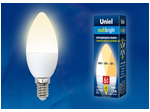 LED-C37-6W/WW/E14/FR/MB PLM11WH Лампа светодиодная. Форма «свеча», матовая. Серия Multibright. Теплый белый свет (3000K). 100-50-10.
