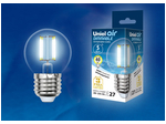 LED-G45-5W/NW/E27/CL/DIM GLA01TR Лампа светодиодная диммируемая. Форма шар, прозрачная. Серия Air. Белый свет (4000K).