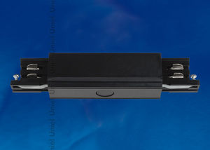 UBX-A12 BLACK 1 POLYBAG Соединитель для шинопроводов прямой внешний. Трехфазный. Цвет — черный. Упаковка — полиэтиленовый пакет.