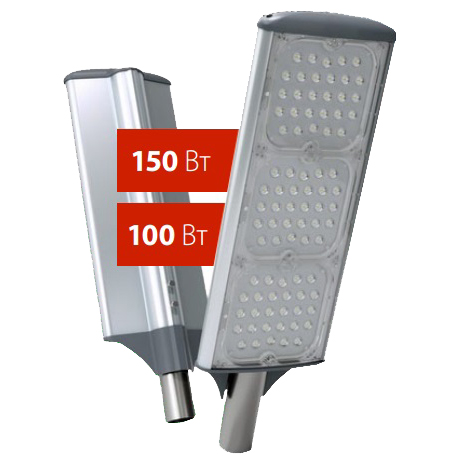 ULV-R71J-150W/NW IP65 SILVER Светодиодный уличный консольный светильник Белый свет (5000K). Угол 50x130 градусов.