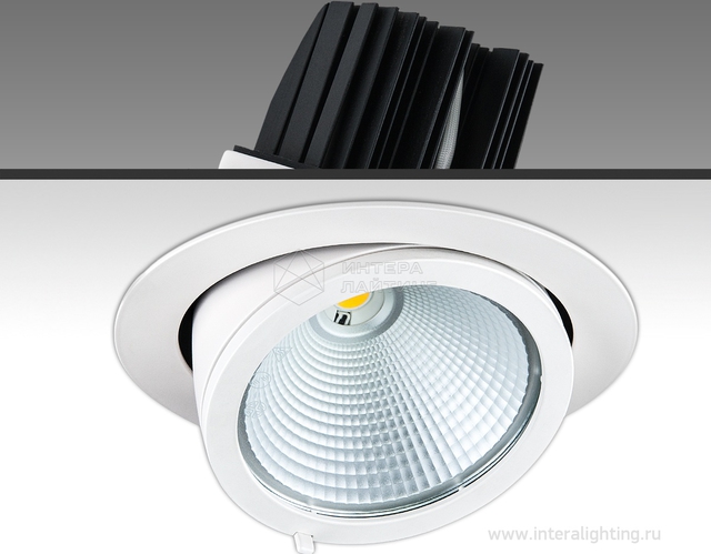 TURN LED 37W/850 38° white 1,05A 5000К - встраиваемый светоидиодный точечный светильник , белый, выдвижной поворотный