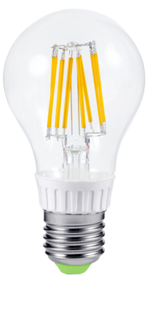 Лампа светодиодная LED-A60-PREMIUM 6Вт Е27 3000К 540Лм прозрачная. Теплый белый