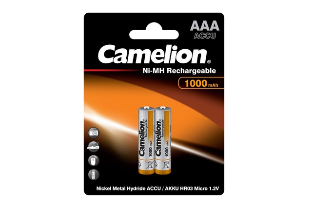  Camelion R03 (AAA)-1000mAh Ni-Mh BL-2(24)